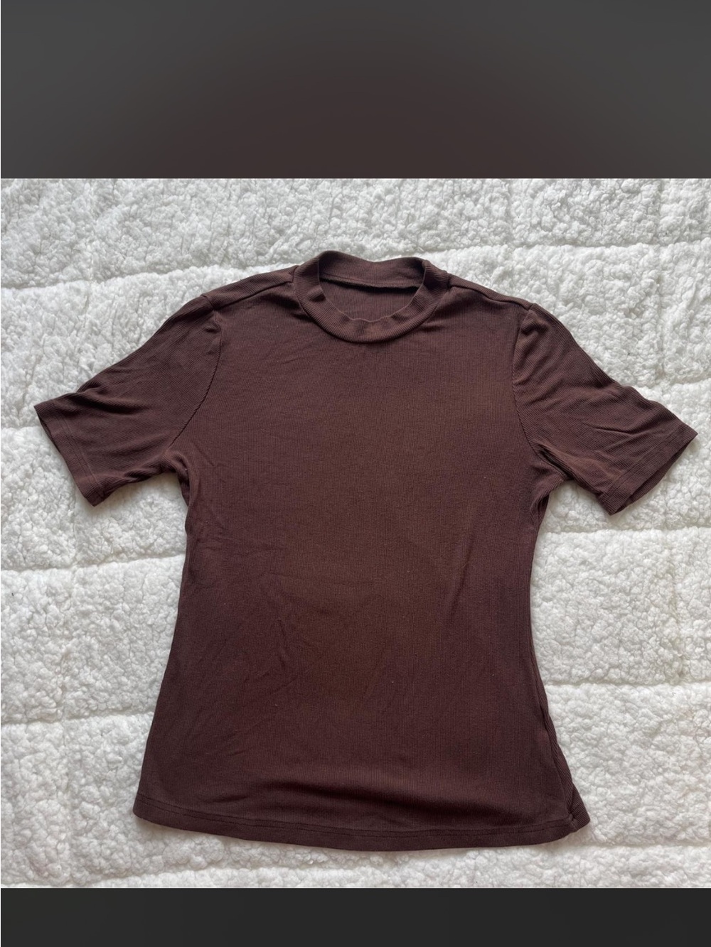 Brown Short Sleeve Crew Neck Tee